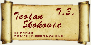 Teofan Skoković vizit kartica